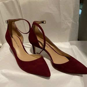 Burgundy suede heels
